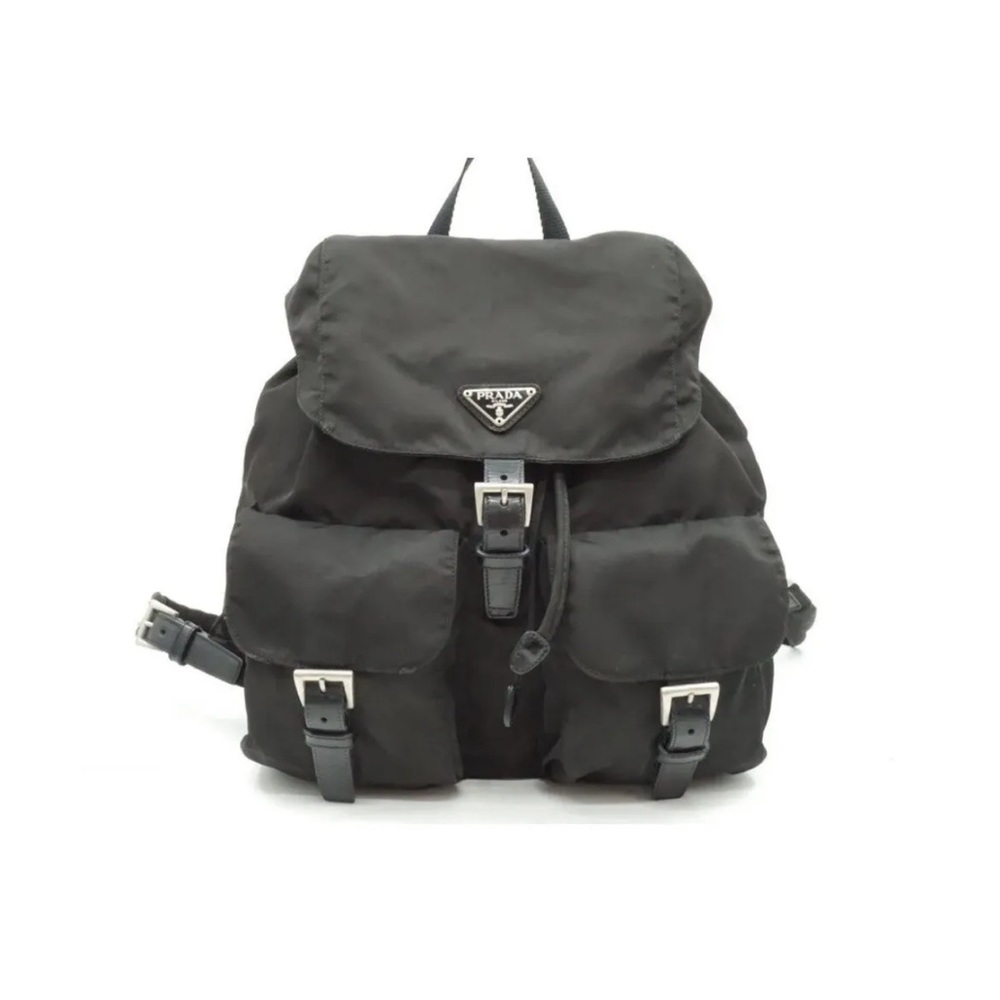 Authentic Prada Nylon Leather Backpack Black - image 2